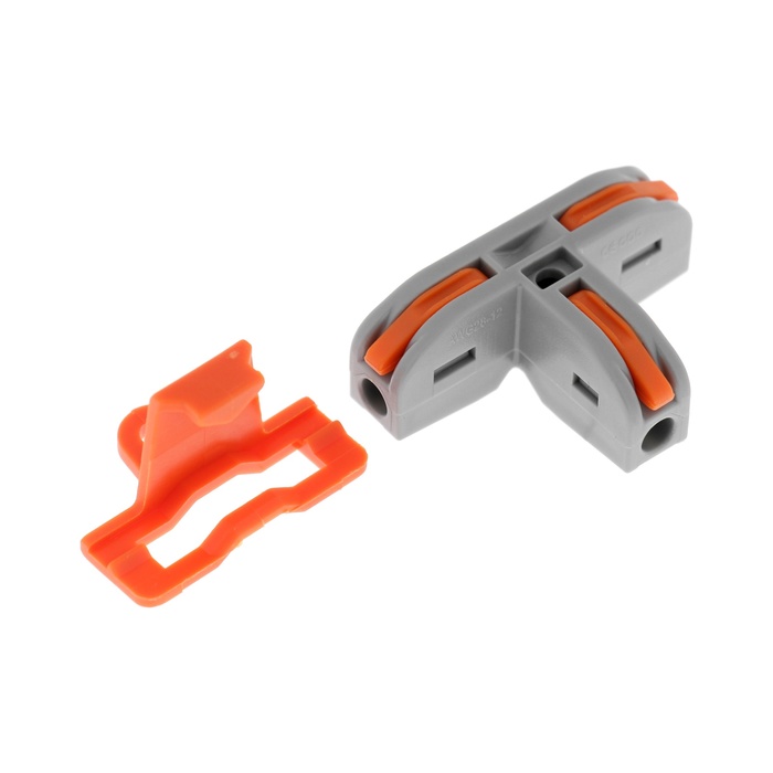 Клемма электрическая, угловая, с креплением, 32 А, 0.2-4 мм2, 1 ввод 2 вывод, набор 10 шт. - Фото 1