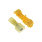 Коннектор Т-образный, прокалывающий тип, под провод 2.5-4 мм2, желтый, набор 10 шт (комплект 2 шт) - фото 23876456