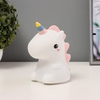 Фигурка светящаяся RISALUX «Единорог», LED-ночник, мякиш, USB, АКБ, белый, 9.5×13×14.5 см - Фото 1