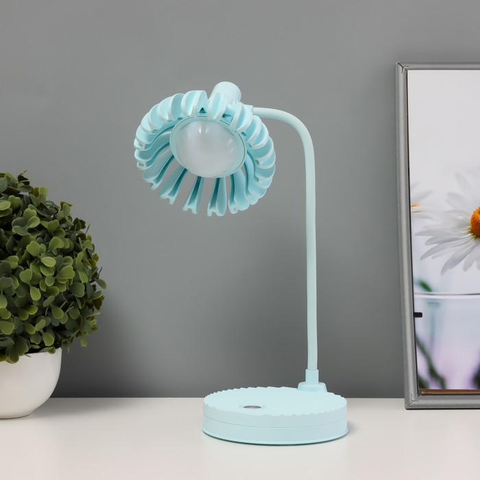 Настольная лампа «Санди» LED 4 Вт USB АКБ синий 11.7×14.5×18 см