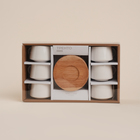 Сервиз чайный SL Home «Тренто», 12 предметов: 6 чашек 90 мл, 6 деревянных подставок, фарфор, белый - Фото 4