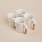 Набор кружек SL Home «Тренто», 250 мл, 4 шт., фарфор, белый - Фото 3