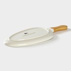 Блюдо для подачи с бамбуковой ручкой BellaTenero, 36.5×16×2 см, фарфор, белое - Фото 3