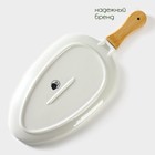 Блюдо для подачи с бамбуковой ручкой BellaTenero, 36.5×16×2 см, фарфор, белое - Фото 4