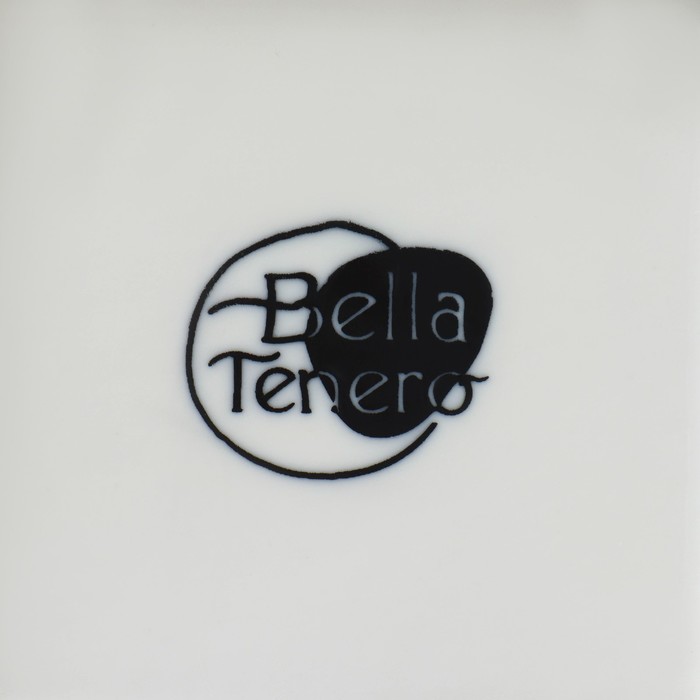 Набор фарфоровый для специй на подставке из бамбука BellaTenero «Кактусы», 12×12,5×10 см, цвет белый