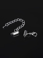 Концевик для браслета из бисера (пара) QF, 10 мм, металл, с цепочкой удлинителем, цвет серебро - Фото 8