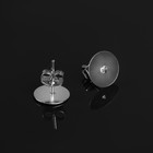 Швензы для сережек "Пусет-гвоздик" основа с заглушками, площадка 10 мм, пара, цвет серебро - Фото 2