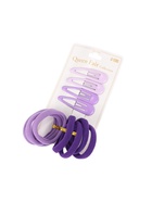 Набор для волос «Мира», 12 шт.: 4 невидимки 5 см, 8 резинок 3.5 см, сиреневый - фото 65419869