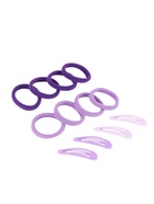 Набор для волос QF «Мира», 12 шт.: 4 невидимки 5 см, 8 резинок 3.5 см, сиреневый - Фото 8