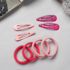 Набор для волос QF «Мира», 12 шт.: 4 невидимки 5 см, 8 резинок 3.5 см, розовый - Фото 5