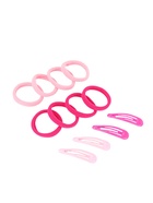 Набор для волос QF «Мира», 12 шт.: 4 невидимки 5 см, 8 резинок 3.5 см, розовый - Фото 8