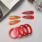 Набор для волос «Мира», 12 шт.: 4 невидимки 5 см, 8 резинок 3.5 см, красный - Фото 2