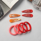 Набор для волос «Мира», 12 шт.: 4 невидимки 5 см, 8 резинок 3.5 см, красный - Фото 3