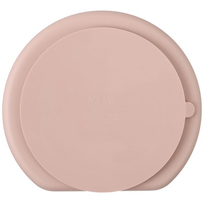 Тарелка детская 3 секции на присоске, M&B, 20.5×19×3, силикон, пыльная роза