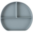 Тарелка детская 3 секции на присоске, M&B, 20.5×19×3, силикон, серый - Фото 6