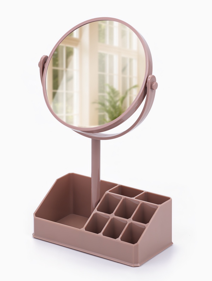 Зеркало с подставкой, с увеличением х2, двустороннее, 16.5×29 см, (14×17.5 см), МИКС - Фото 1