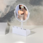 Зеркало с подставкой для хранения «Круг», двустороннее, с увеличением, зеркальная поверхность 14 × 17,5 см, цвет МИКС - Фото 3