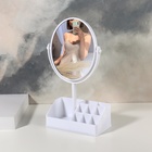 Зеркало с подставкой для хранения «Круг», двустороннее, с увеличением, зеркальная поверхность 14 × 17,5 см, цвет МИКС - Фото 4