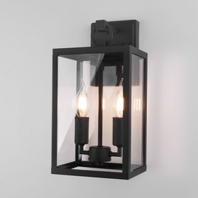 Уличный настенный светильник Elektrostandard, Candle, 167х180х360 мм, E14, цвет чёрный