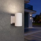 Уличный настенный светильник Elektrostandard, Strict, 164х96х160 мм, E27, цвет песочно-белый - Фото 2