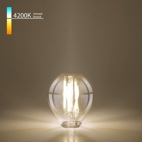 Филаментная светодиодная лампа Elektrostandard, Mini Classic F, 45х45х78 мм, 6Вт, E27, 600Лм, 4200К