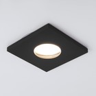 Светильник точечный влагозащищенный Elektrostandard, Flicks, 84х84х27 мм, GU10, цвет чёрный матовый - фото 4314901