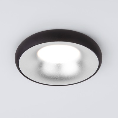 Светильник точечный встраиваемый Elektrostandard, Void, 98х98х30 мм, GU10, цвет серебряный, чёрный