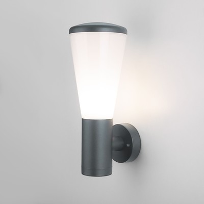 Светильник настенный уличный Elektrostandard, Cone, 145х110х320 мм, E27, цвет серый