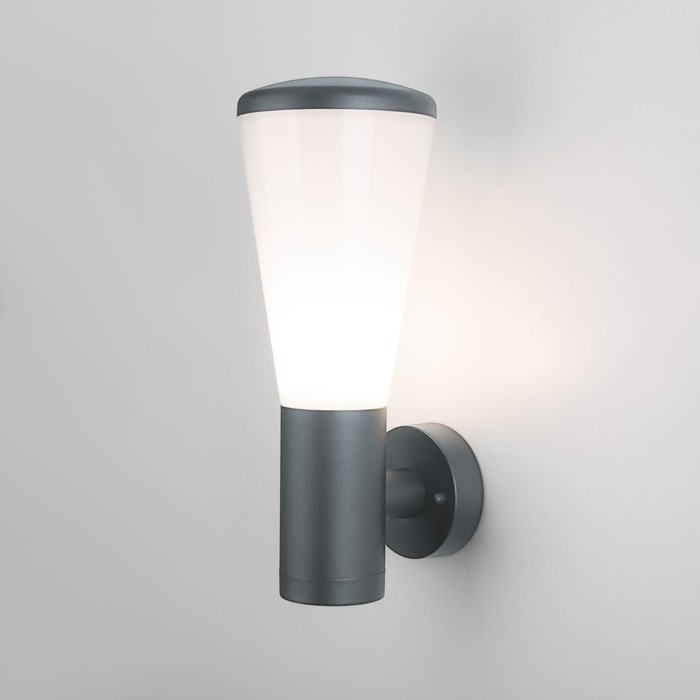 Светильник настенный уличный Elektrostandard, Cone, 145х110х320 мм, E27, цвет серый - Фото 1