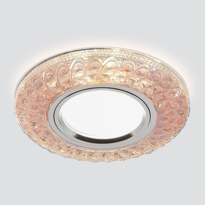Светильник точечный встраиваемый с подсветкой Elektrostandard, Angli, 96х96х30 мм, G5.3, 4200К, цвет розовый жемчуг