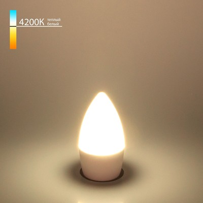 Светодиодная лампа «Свеча» C37 Elektrostandard, 37х37х98 мм, 6Вт, E27, 520Лм, 4200К