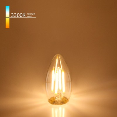 Филаментная светодиодная лампа «Свеча» C35 Elektrostandard, 35х35х95 мм, 9Вт, E27, 1000Лм, 3300К