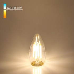 Филаментная светодиодная лампа «Свеча» C35 Elektrostandard, 35х35х95 мм, 9Вт, E27, 1000Лм, 4200К