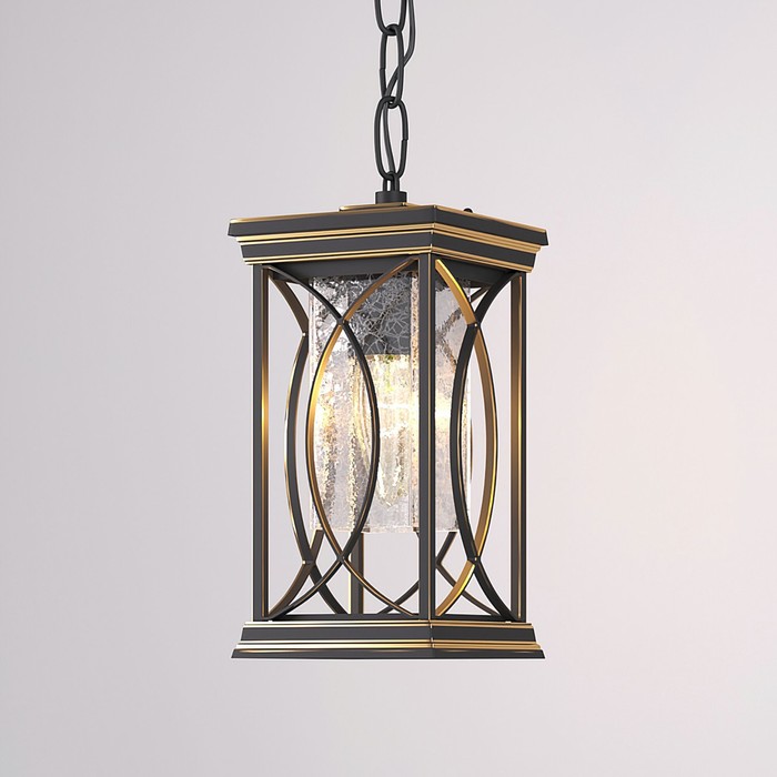 Светильник уличный подвесной Elektrostandard, Spica, 125х125х630 мм, E27, цвет черное золото - фото 1908116395