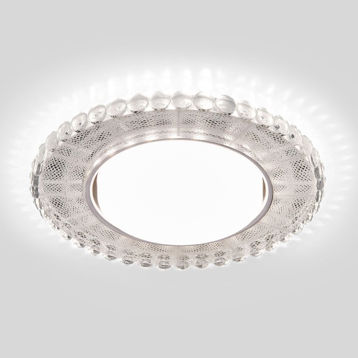 Светильник точечный встраиваемый с LED подсветкой Elektrostandard, Suin, 133х133х43 мм, LED, 4200К, цвет белый, зеркальный
