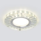 Светильник точечный встраиваемый с LED подсветкой Elektrostandard, Wavi, 94х94 мм, G5.3, 4200К, цвет зеркальный, белый - фото 4315803