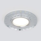 Светильник точечный встраиваемый с LED подсветкой Elektrostandard, Wavi, 94х94 мм, G5.3, 4200К, цвет зеркальный, белый - Фото 3