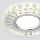 Светильник точечный встраиваемый с LED подсветкой Elektrostandard, Wavi, 94х94 мм, G5.3, 4200К, цвет зеркальный, белый - Фото 4