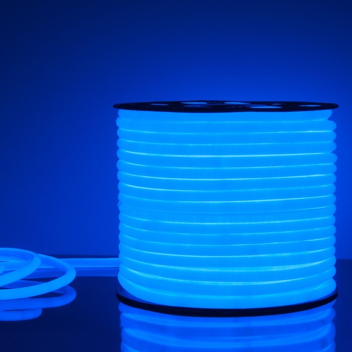 Гибкий неон Elektrostandard, IP67, 2835, 144 LED/м, 220В, круглый, свечение синее - Фото 1