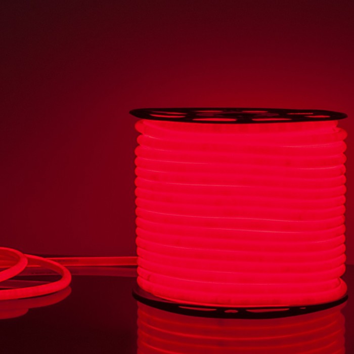 Гибкий неон Elektrostandard, IP67, 2835, 144 LED/м, 220В, круглый, свечение красное