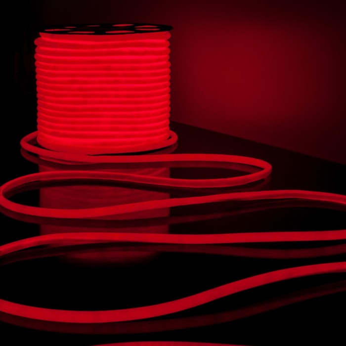 Гибкий неон Elektrostandard, IP67, 2835, 144 LED/м, 220В, круглый, свечение красное - фото 1927096557