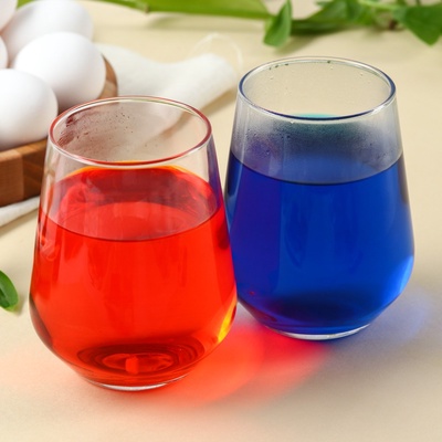 Пасхальный набор с декором для яиц «Гжель», 2 красителя: красный, синий + наклейки