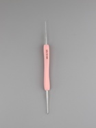Крючок для вязания, двусторонний, с силиконовой ручкой, d=0.5/1 мм, 13.5 см, розовый - Фото 2