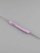 Крючок для вязания, двусторонний, с силиконовой ручкой, d=1.5/2 мм, 13.5 см, сиреневый - Фото 3