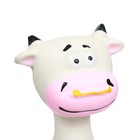 Игрушка пищащая для собак "Корова-кегля", 14 см, белая/розовая - фото 9488986