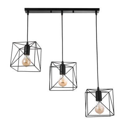 Светильник «Квадрат» 3хЕ27 40 Вт 50×15×15-104 см