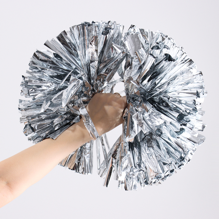 Помпон для чирлидинга, серебряный - Фото 1