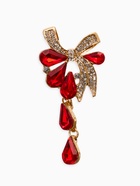 Брошь «Цветочная роса» с бантом, цвет бордово-белый в золоте - Фото 1