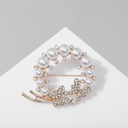 Брошь «Бабочки» в жемчужном венке, цвет белый в золоте - Фото 1