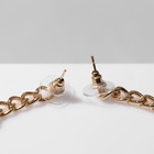 Серьги со стразами «Крестики» цепь, бело-чёрные в золоте - Фото 2